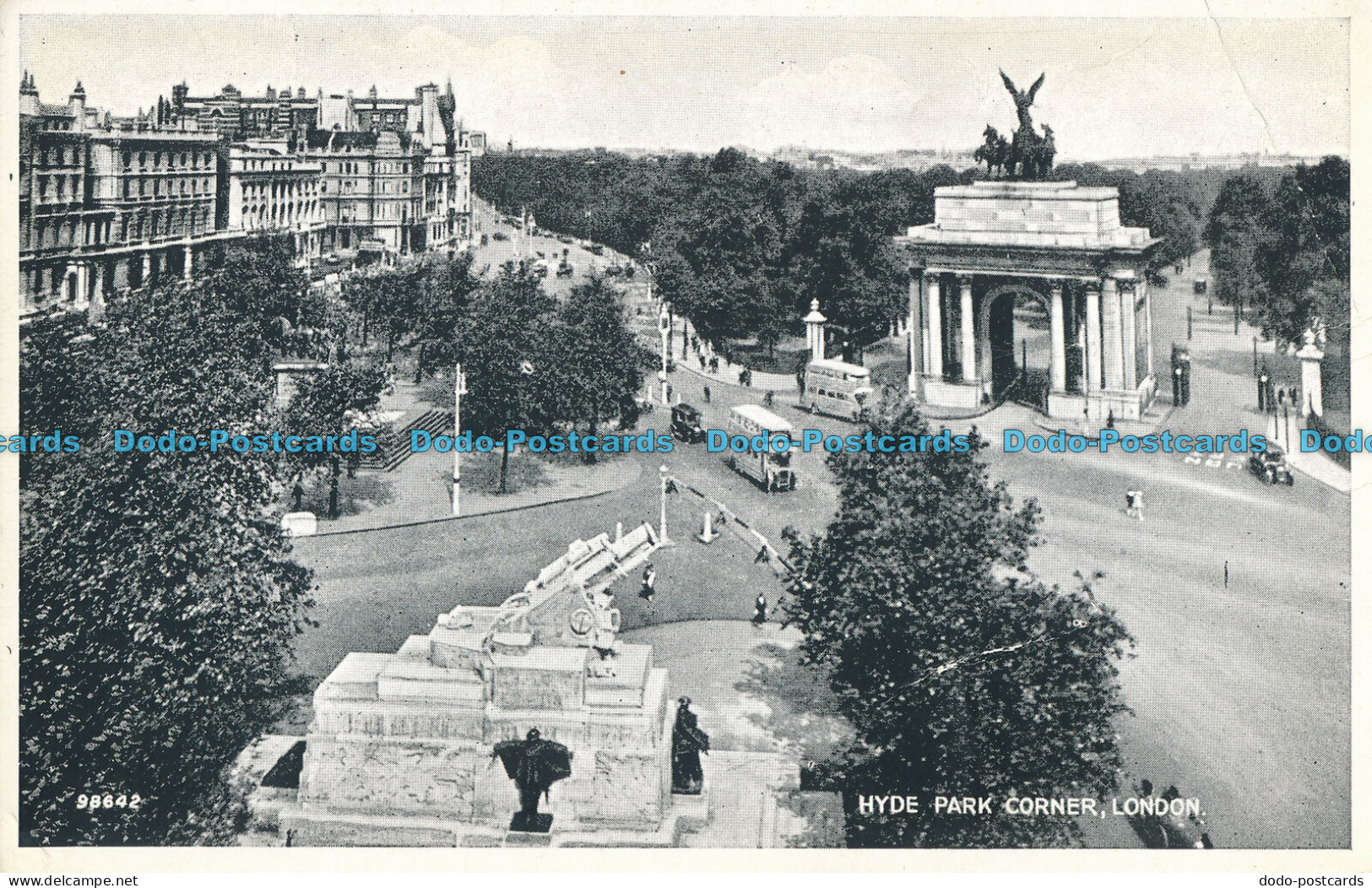 R006016 Hyde Park Corner. London. Valentine. Silveresque. No 98642 - Autres & Non Classés