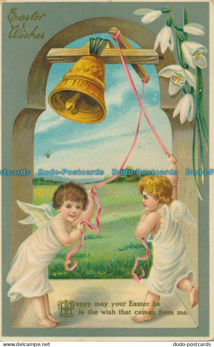 R006855 Greeting Postcard. Easter Wishes. Angels Ringing A Bell - Monde