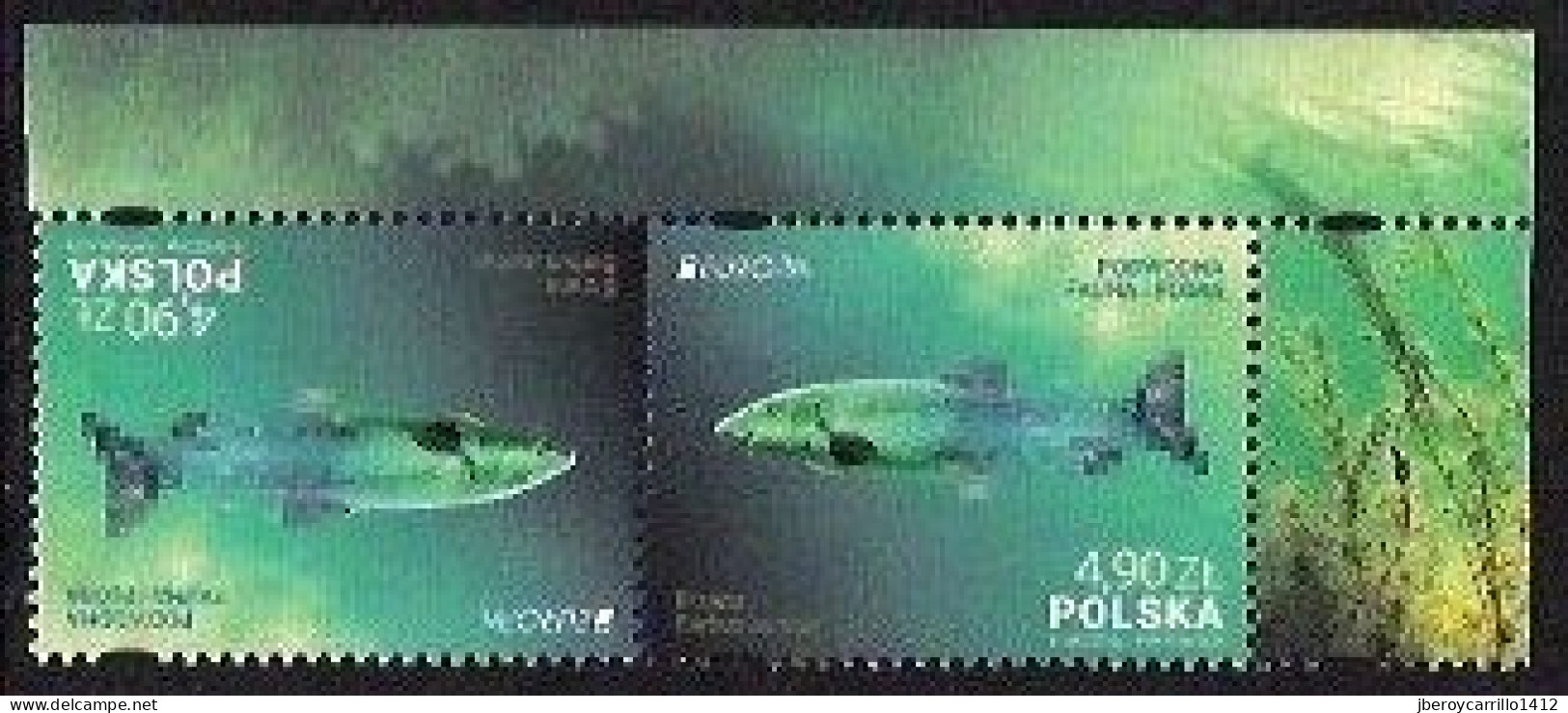 POLONIA /POLAND /POLSKA /POLOGNE - EUROPA-CEPT 2024 -"UNDERWATER FLORA And FAUNA".- PAR INVERTIDO HORIZONTAL -CH-SUP-DER - 2024