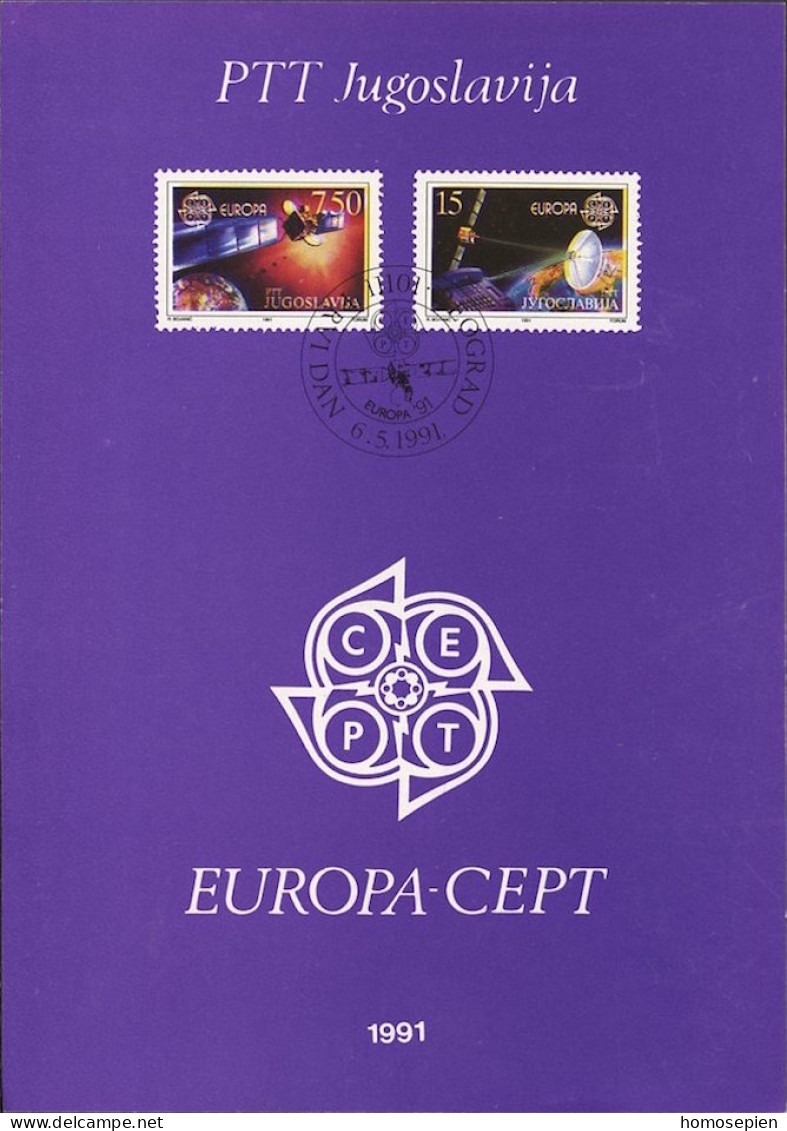 Yougoslavie - Jugoslawien - Yugoslavia Document 1991 Y&T N°DP2341 à 2342 - Michel N°PD2476 à 2477 (o) - EUROPA - Covers & Documents
