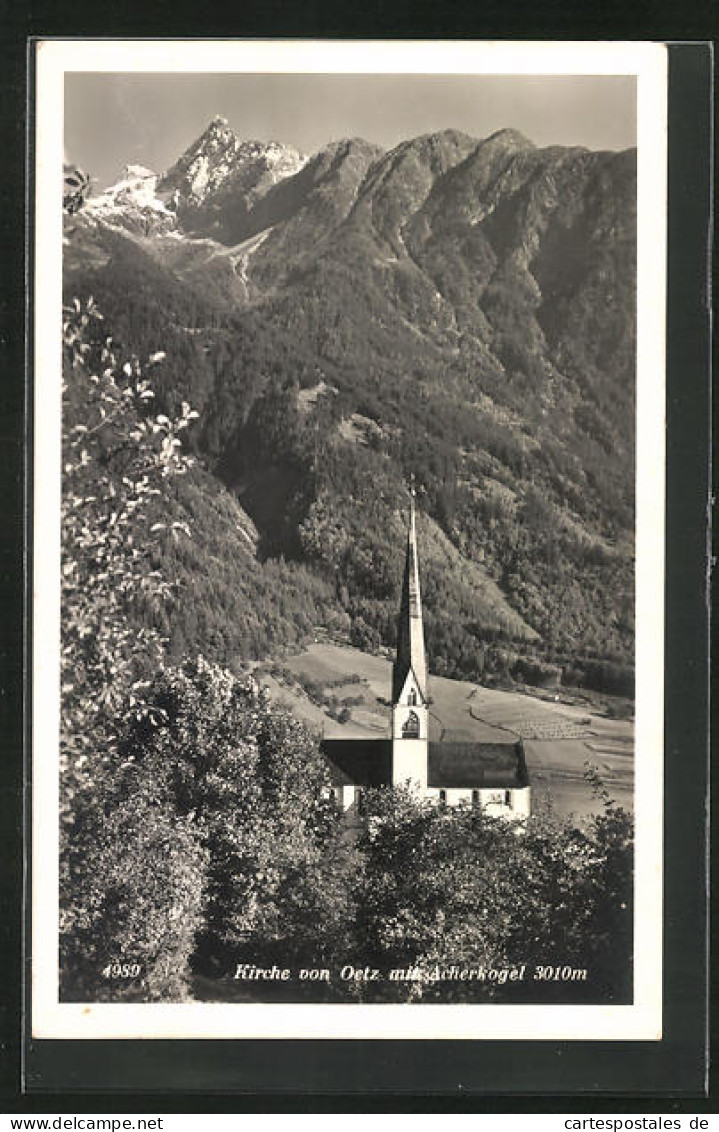 AK Oetz, Kirche Mit Acherkogel  - Autres & Non Classés