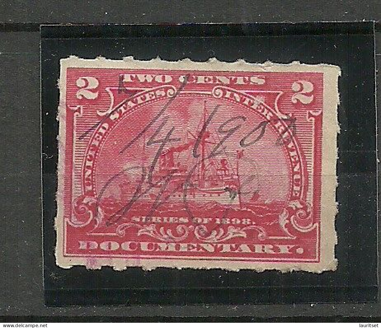 USA 1898 INTERNAL REVENUE DOCUMENTARY & Proprietary Stamp Ship 2 C. O - Fiscaux