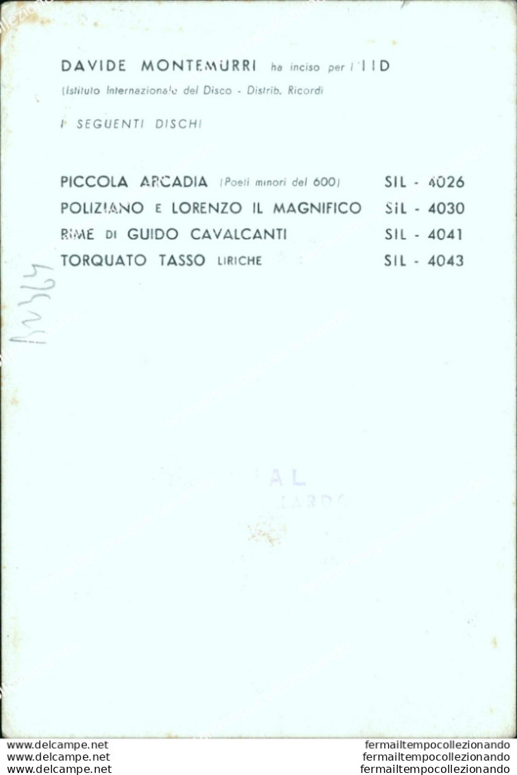 Bn364 Autografo Su Cartolina Davide Montemurri Cantante Personaggi Famosi - Autres & Non Classés