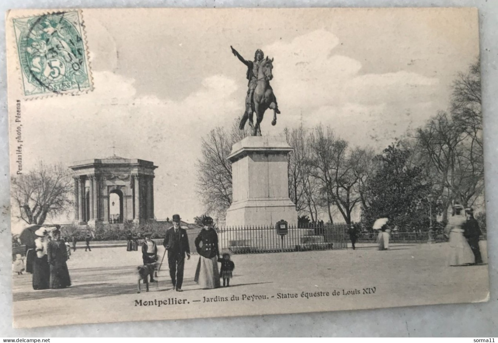 CPA MONTPELLIER 34 Jardin Du Peyrou, Statue équestre De Louis XIV AU VERSO TARIF Château Saint Paul à MEZE - Montpellier