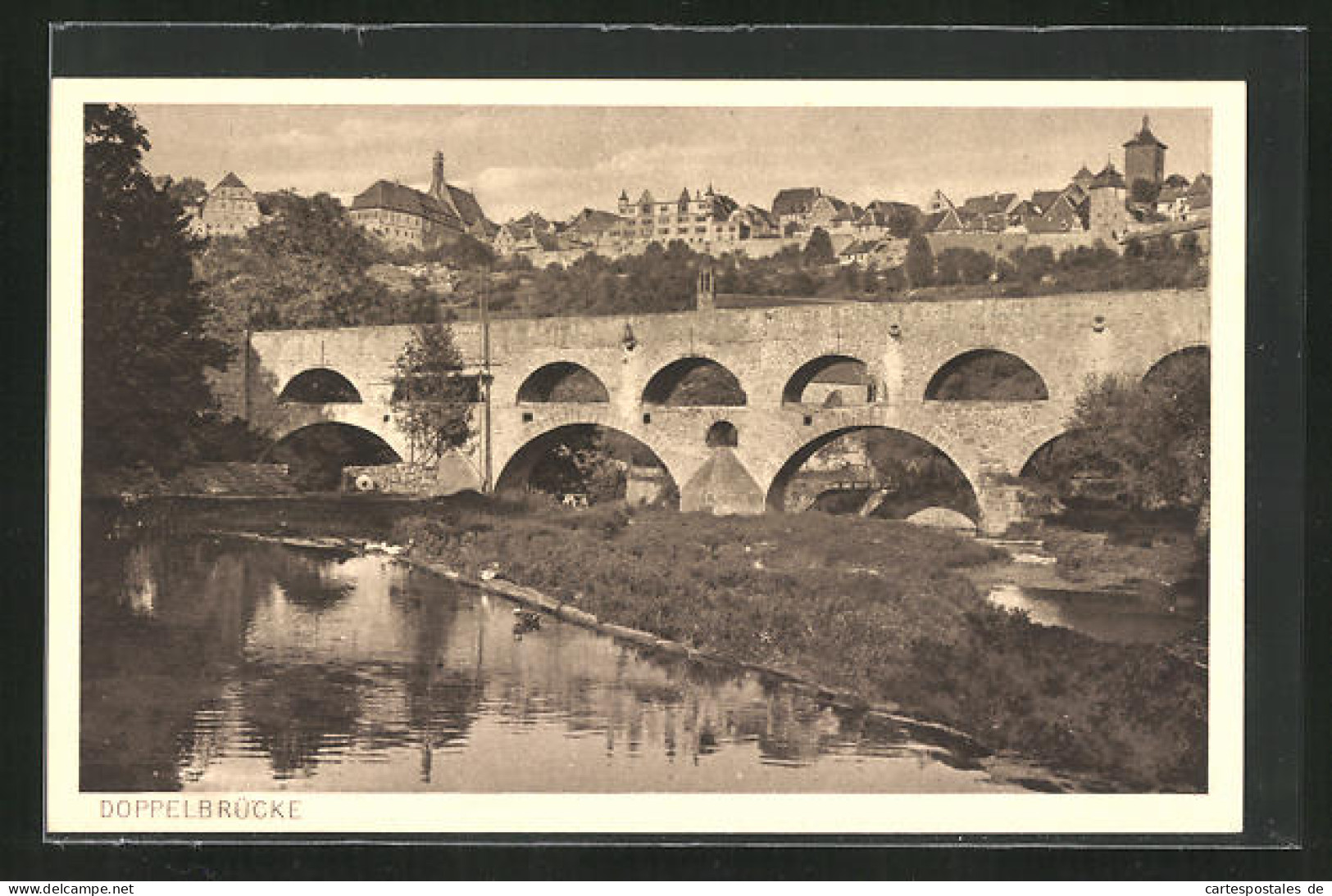 AK Rothenburg O. T., Doppelbrücke  - Rothenburg O. D. Tauber