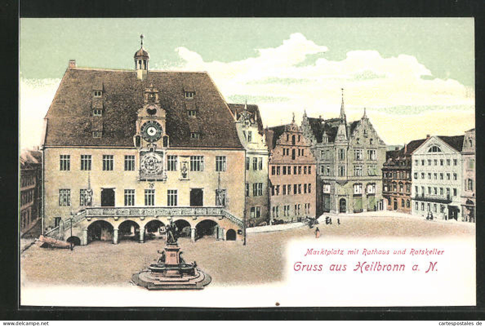 AK Heilbronn A. N., Marktplatz Mit Rathaus Und Ratskeller  - Heilbronn