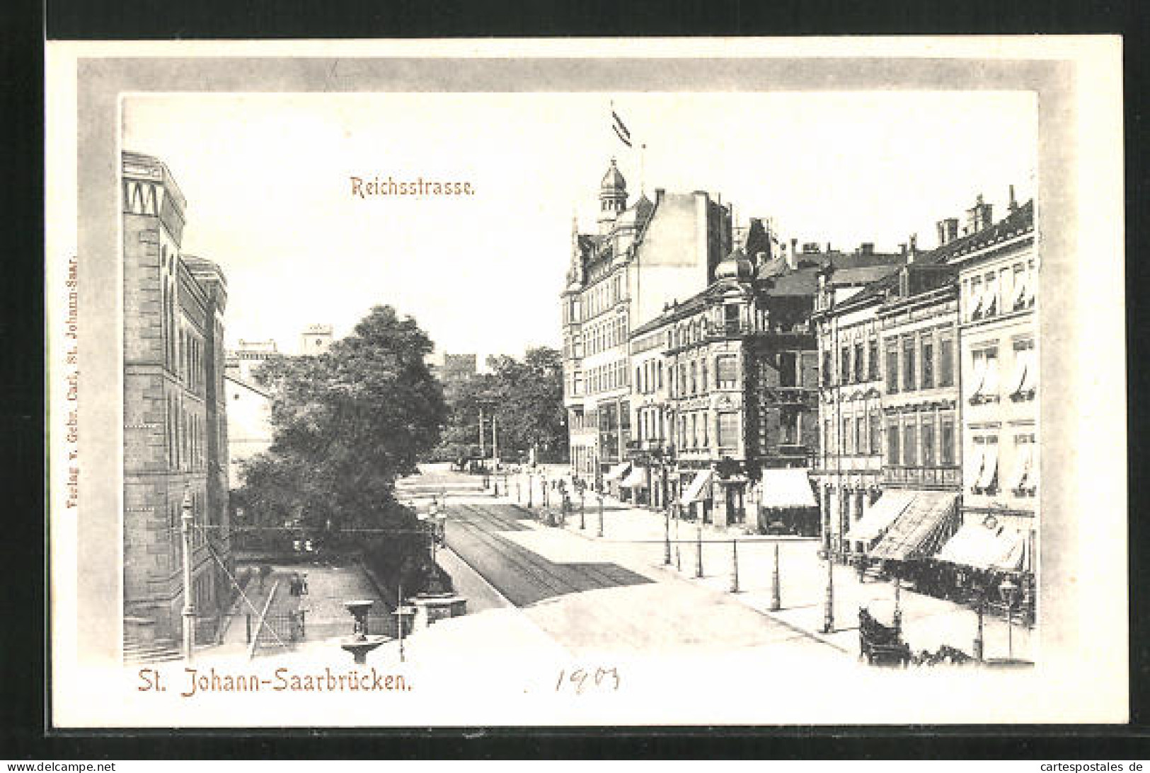 AK Saarbrücken-St. Johann, Blick In Die Reichsstrasse  - Saarbruecken