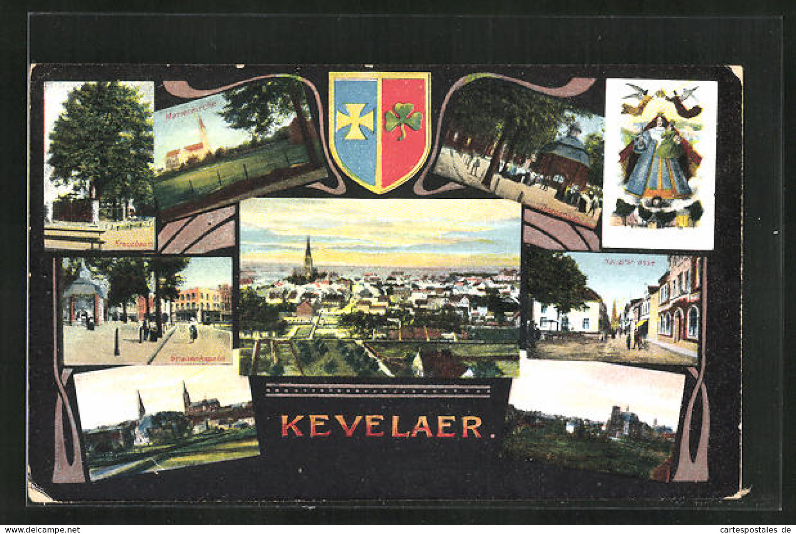 AK Kevelaer, Marienkirche, Gnadenkapelle, Hauptstrasse, Gesamtansicht  - Kevelaer