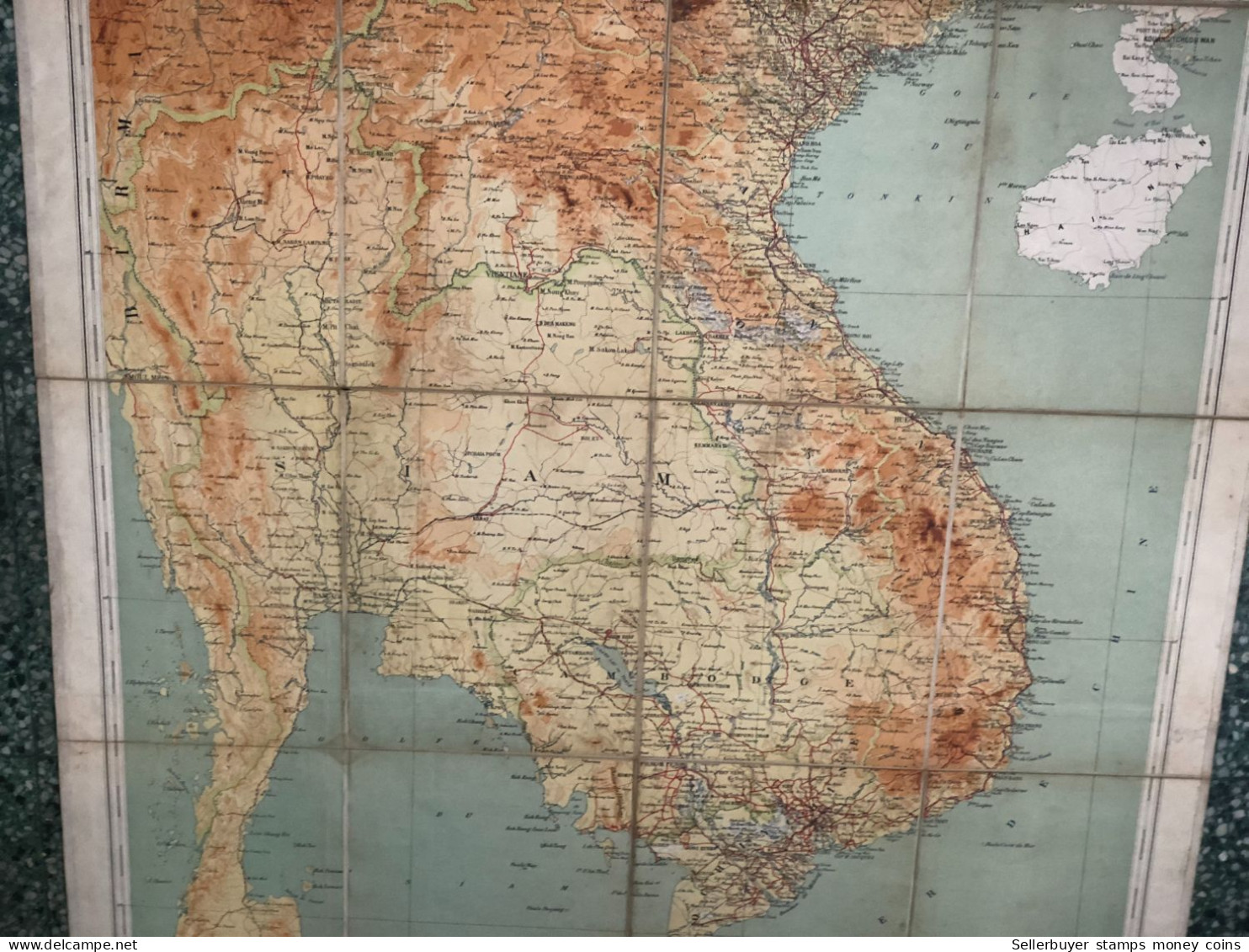 Maps Old-viet Nam Indo-china-kouei Tcheou Before 1937-38-1 Pcs Very Rare - Cartes Topographiques