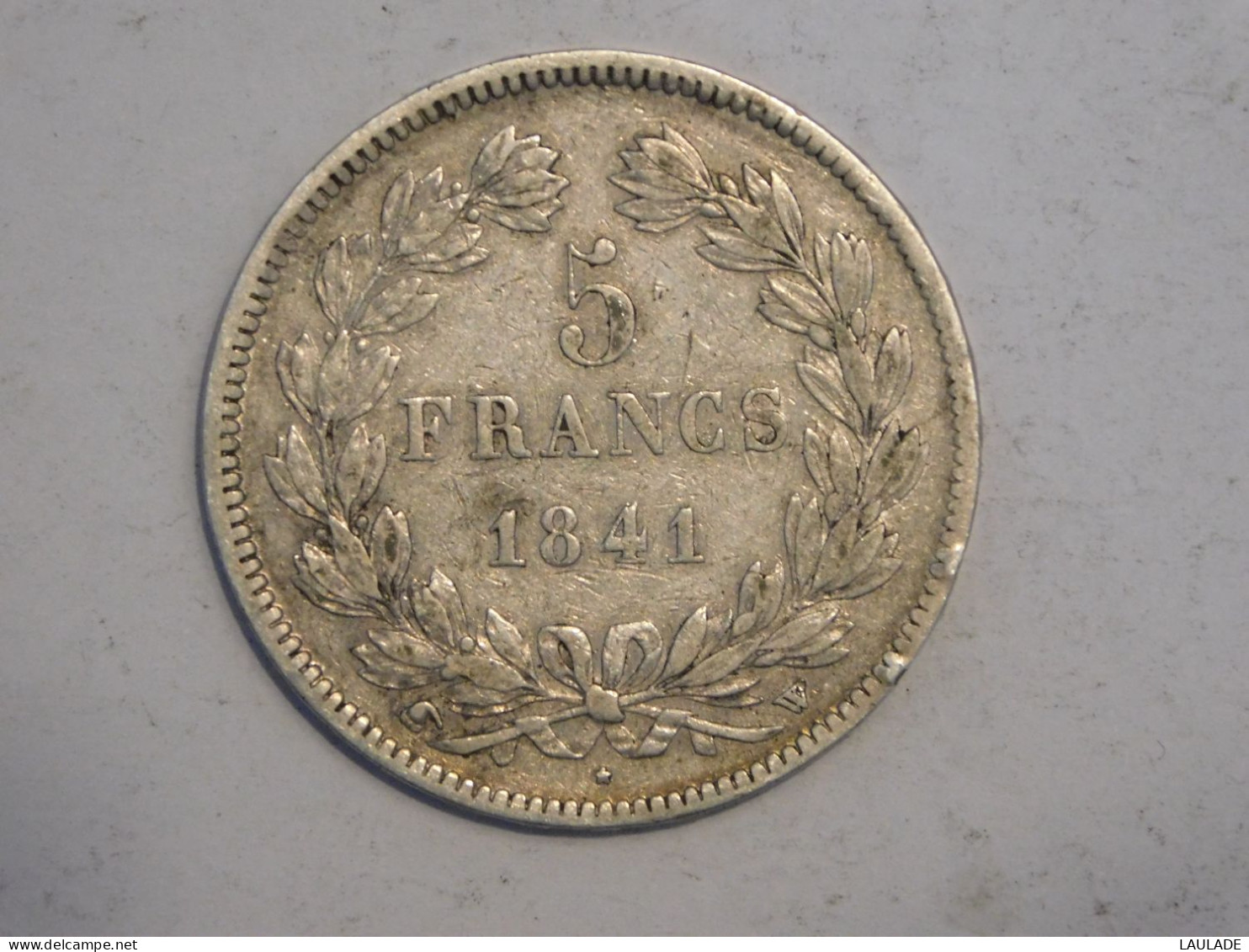 FRANCE 5 Francs 1841 W - Silver, Argent Franc - 5 Francs