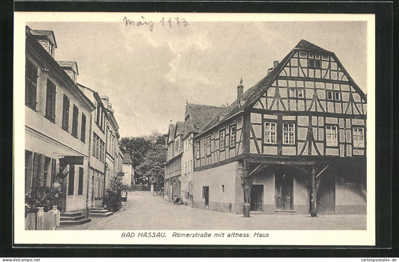 AK Bad Nassau, Römerstrasse Mit Althess. Haus  - Nassau