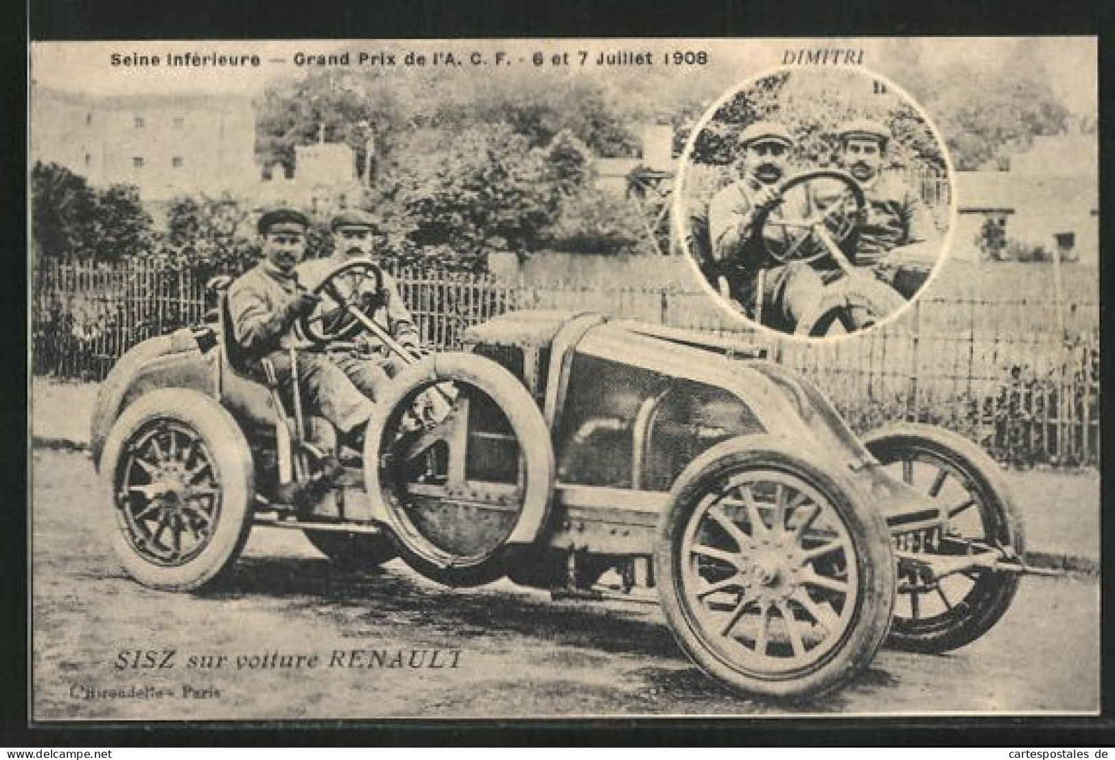 AK Seine-Inférieure, Grand-Prix De L` A.C.F. 1908, Sisz Sur Voiture Rénault, Autorennen  - Sonstige & Ohne Zuordnung