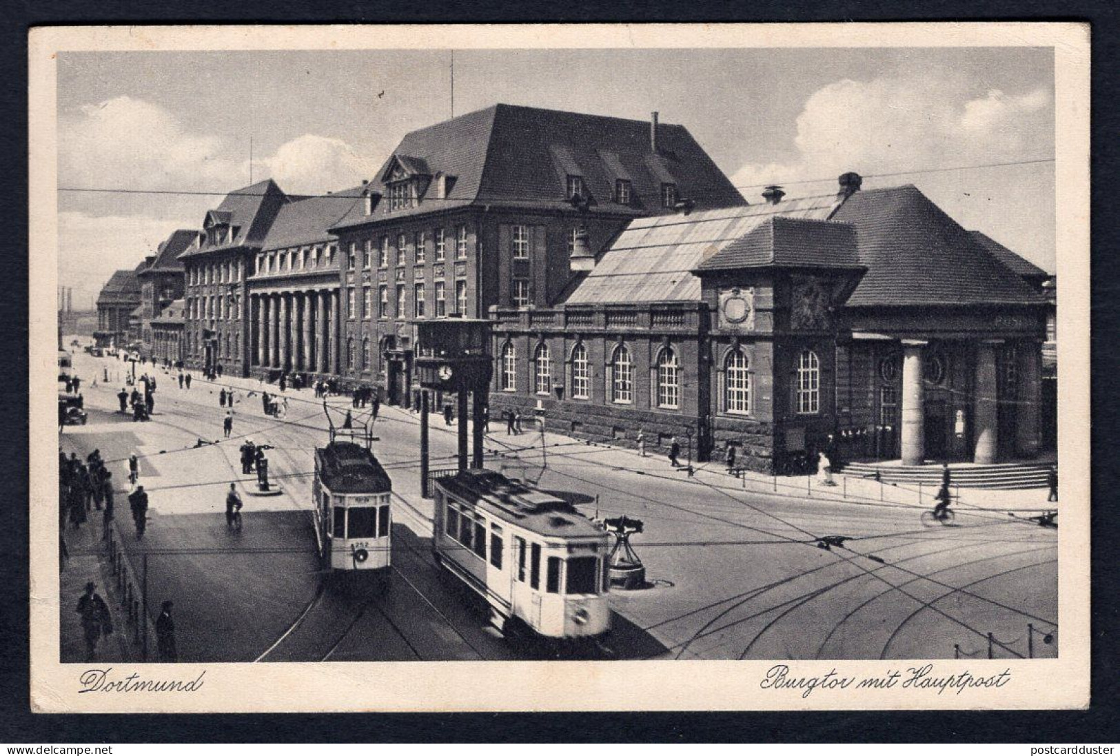 Germany DORTMUND Burgtor Mit Hauptpost. Strassenbahn. Trolley. Old Postcard  (h750) - Dortmund