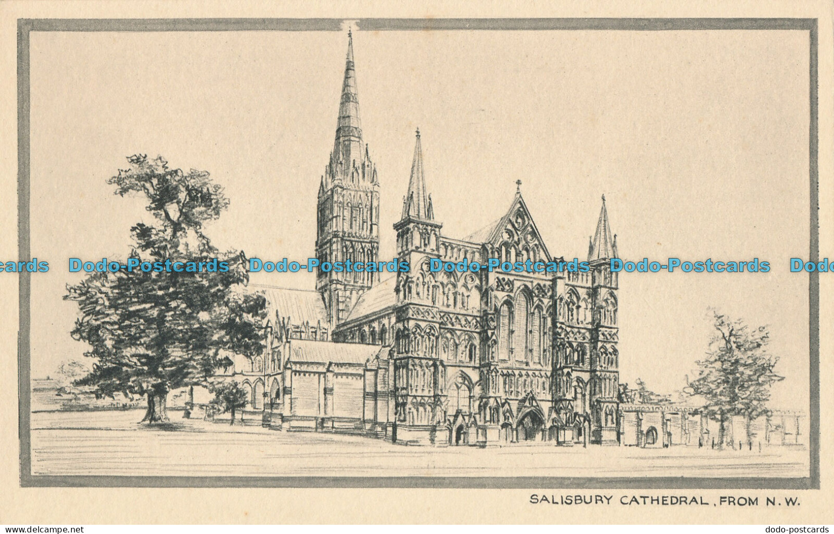 R006100 Salisbury Cathedral From N. W. Photochrom. Pencilette - Monde