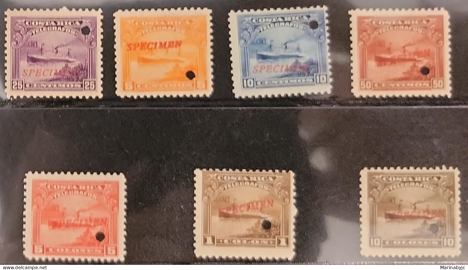 C) 80,81,82,83,84,85,93. 1911 COSTA RICA, ANTILLES CRUISE SERIES, SPECIMEN PUNCH PROOFS. MINT - Costa Rica