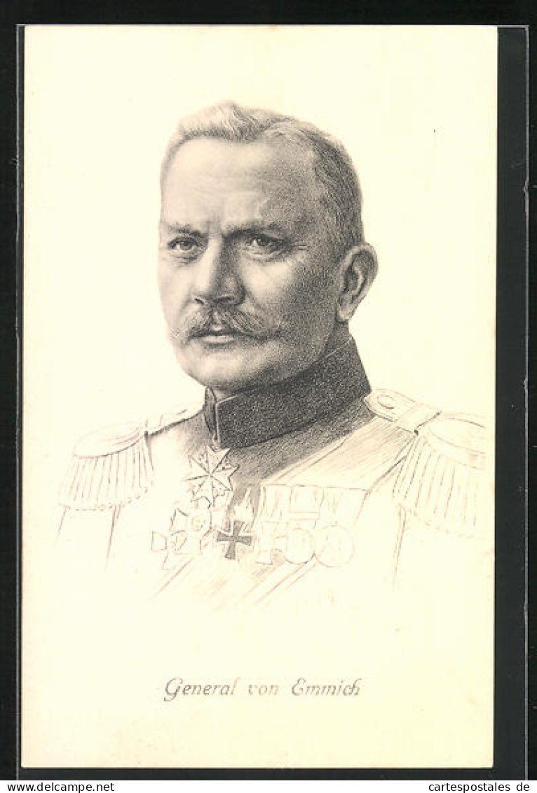 AK Porträt Heerführer General Von Emmich  - War 1914-18