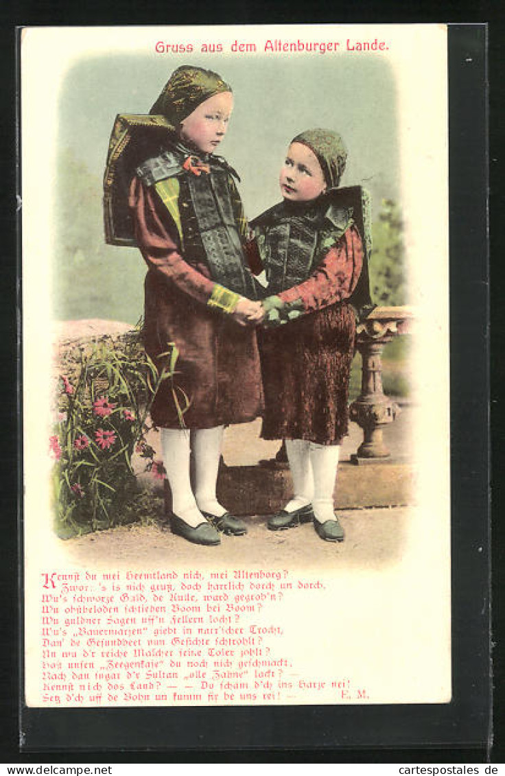 AK Kinder Aus Dem Altenburger Lande In Thüringischer Tracht  - Costumes