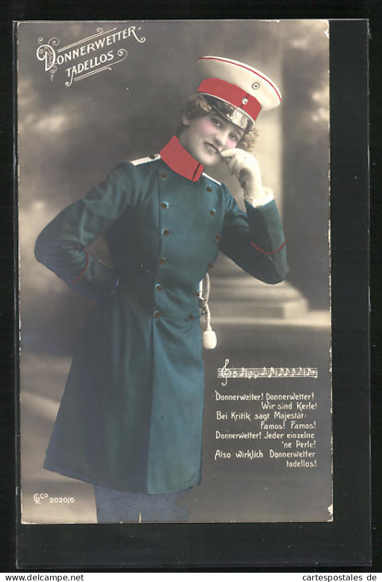 AK Junge Frau In Paradeuniform Mit Spruch  - Guerre 1914-18