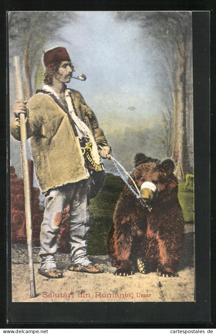 AK Ein Bärenführer Mit Seinem Tanzbär, Dressur  - Bears