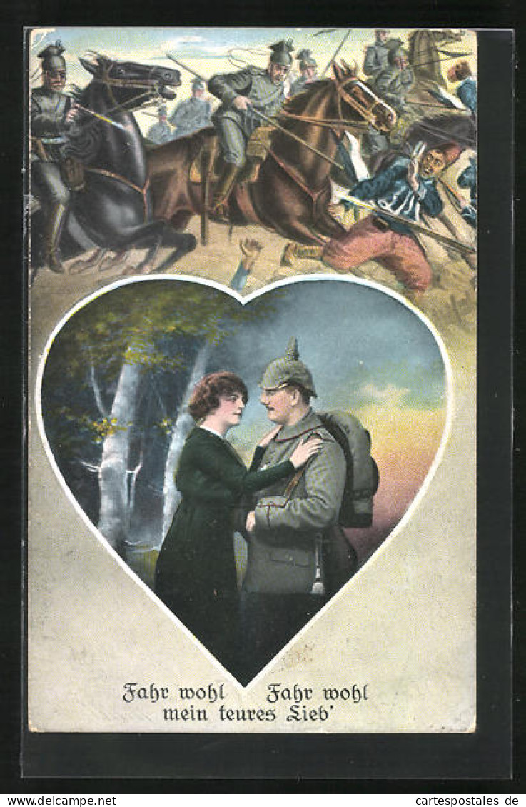 AK Soldatenliebe, Soldat Beim Abschied Von Seiner Liebe  - Guerre 1914-18