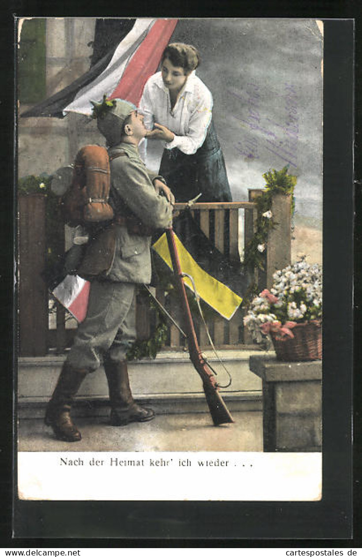 AK Soldatenliebe, Frau Nimmt Abschied Von Ihrem Geliebten Soldat  - Guerre 1914-18