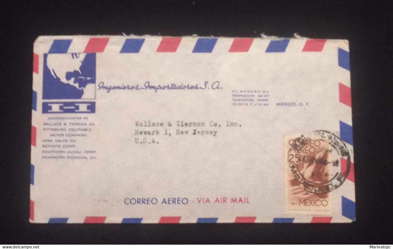 C) 1946. MEXICO. AIRMAIL ENVELOPE SENT TO USA. 2ND CHOICE - Mexique