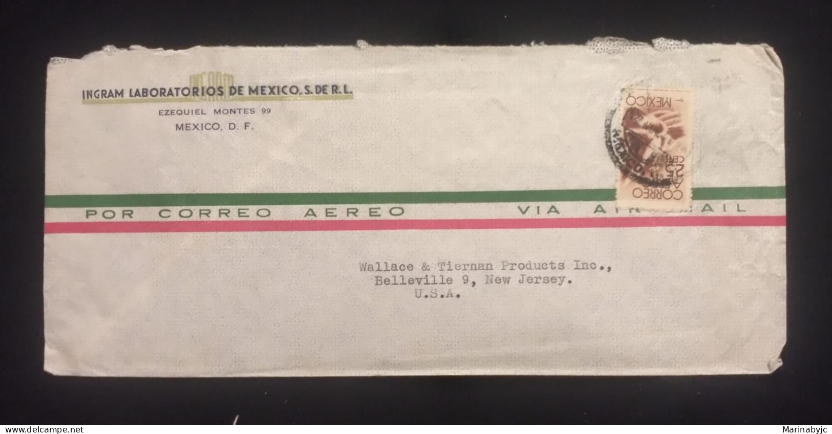 C) 1946. MEXICO. AIRMAIL ENVELOPE SENT TO USA. 2ND CHOICE - Mexique