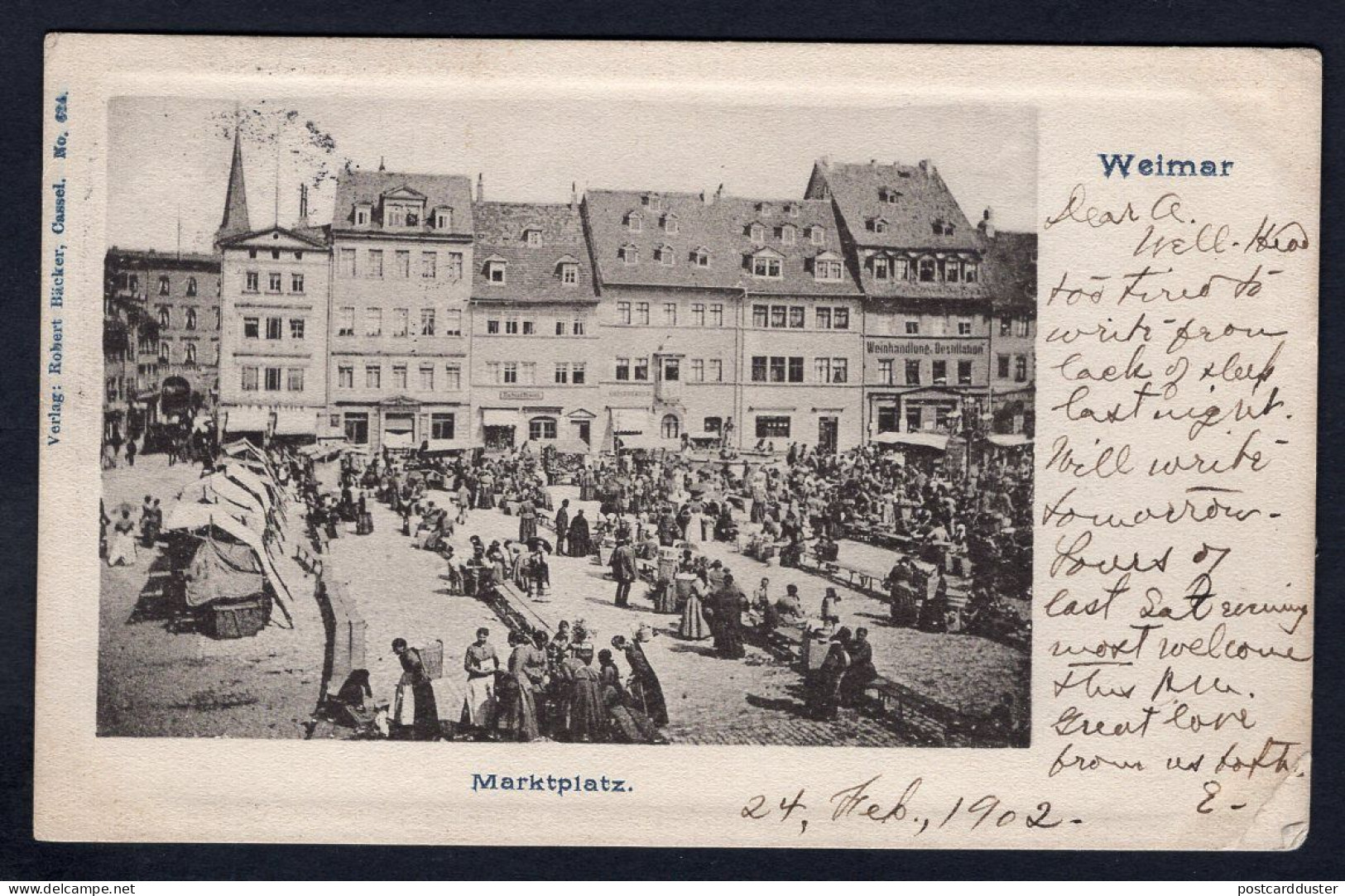 Germany WEIMAR 1902 Marktplatz. Old Postcard  (h3246) - Weimar