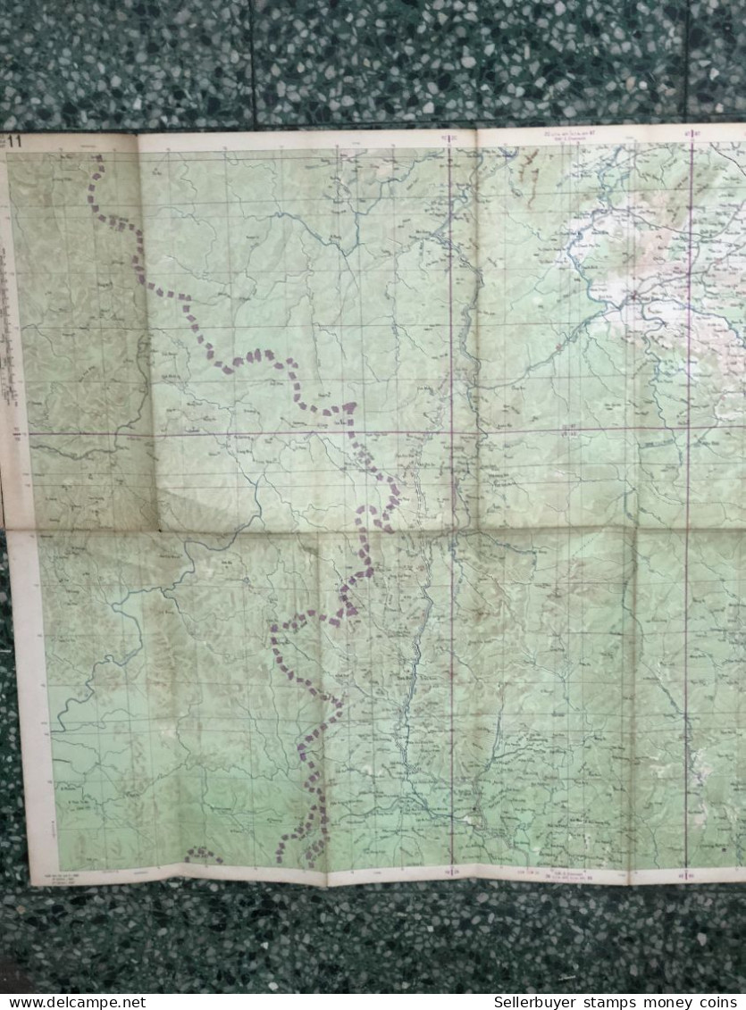Maps Old-viet Nam Ban Do Duong Sa Carte Routiere Before 1961-1 Pcs Very Rare - Topographische Kaarten