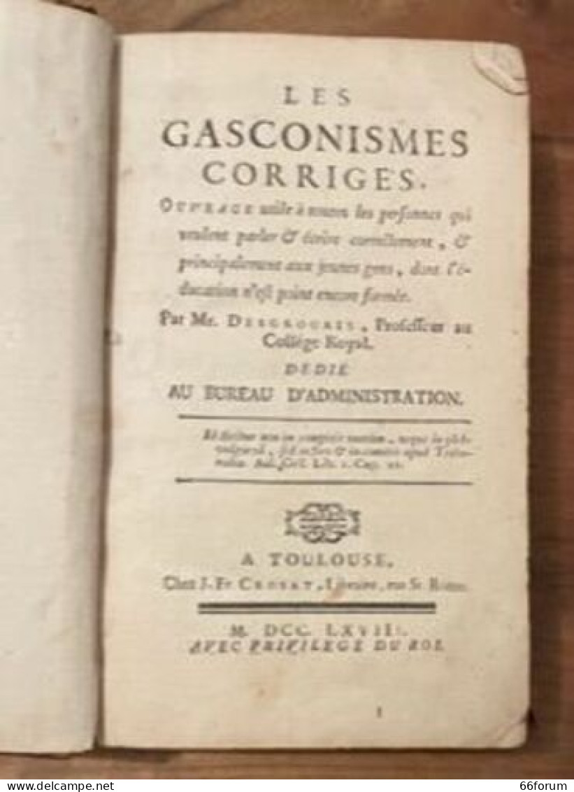 Les Gasconismes Corrigés - Geschiedenis