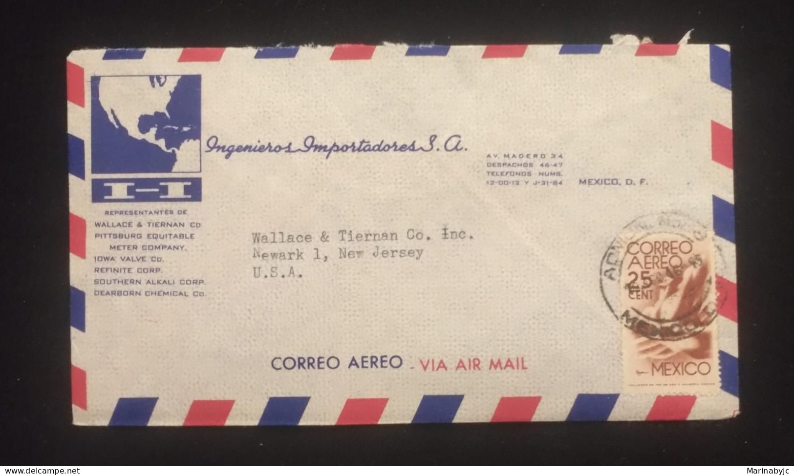 C) 1946. MEXICO. AIRMAIL ENVELOPE SENT TO USA. 2ND CHOICE - Mexique