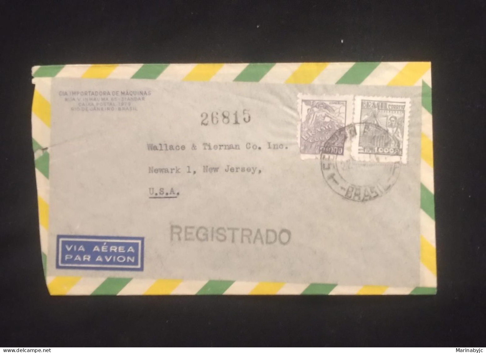 C) 1941. BRAZIL. AIRMAIL ENVELOPE SENT TO USA. DOUBLE STAMPS. 2ND CHOICE - Autres & Non Classés