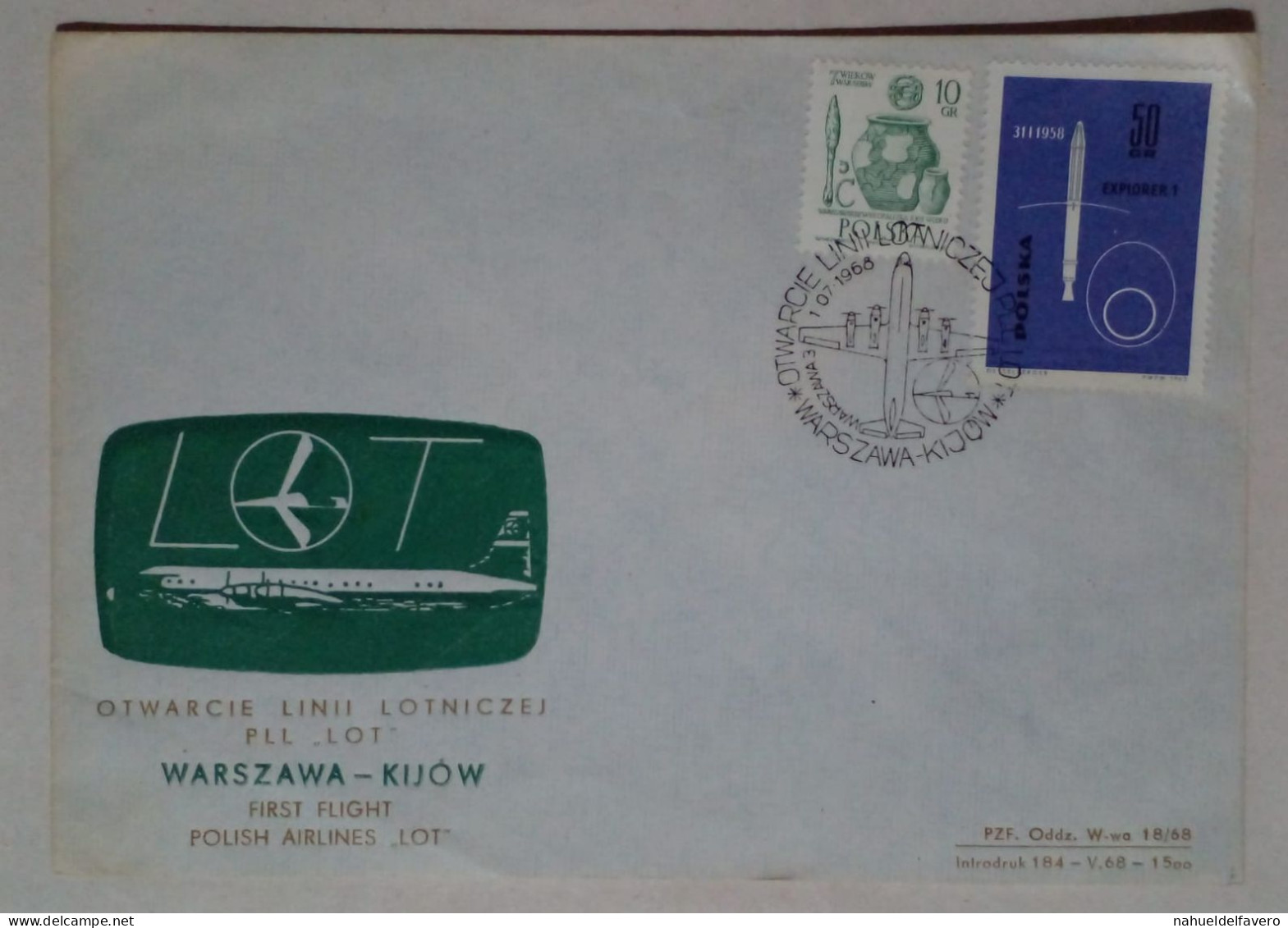Pologne - Enveloppe Diffusée Avec Timbres Sur Le Thème De L'aéronautique (1968) - Oblitérés