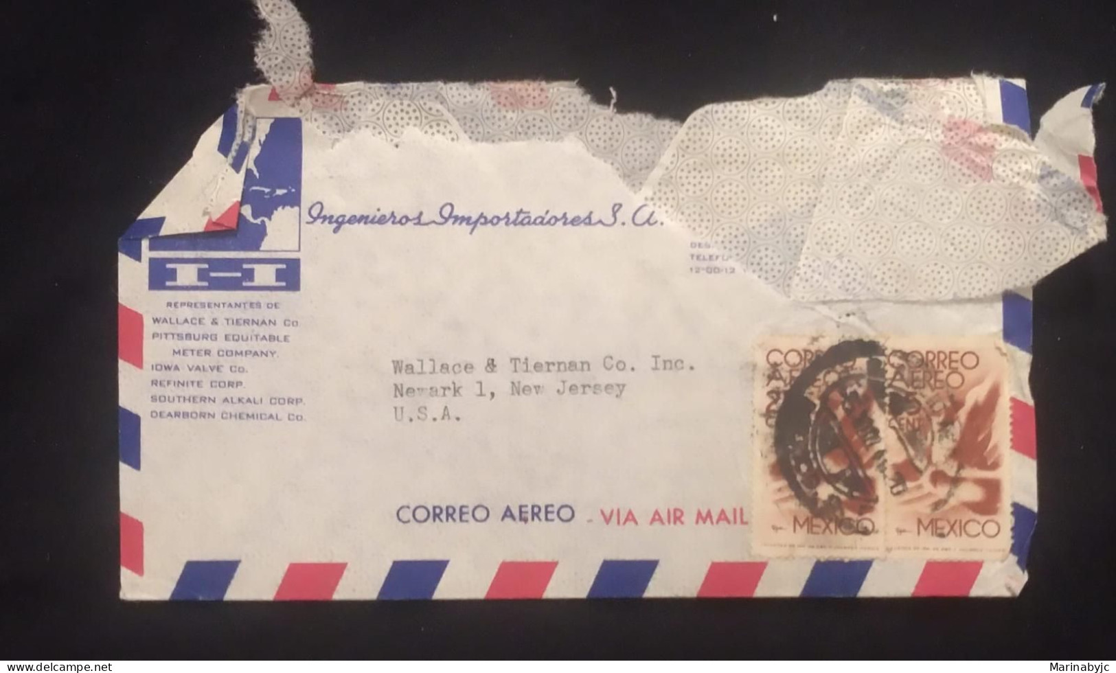 C) 1946. MEXICO. AIRMAIL ENVELOPE SENT TO USA. DOUBLE STAMP. 2ND CHOICE - Mexique