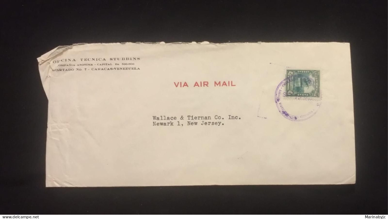 C) 1946. VENEZUELA. AIRMAIL ENVELOPE SENT TO USA. 2ND CHOICE - Autres - Amérique