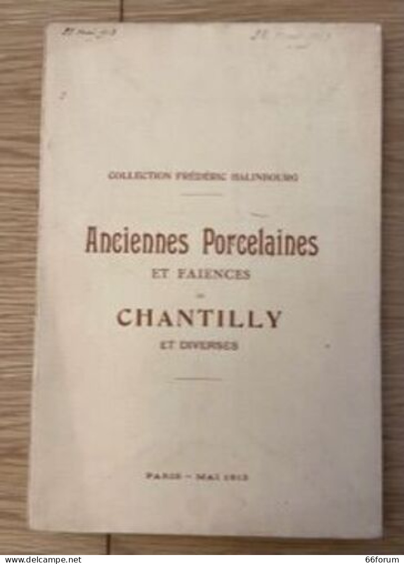 Catalogue Des Anciennes Porcelaines Tendres De Chantilly - Art