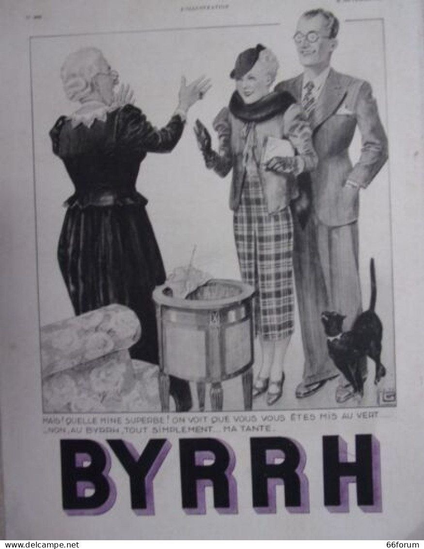 COMPOSITION 1936 PUBLICITE BYRRH MINE SUPERBE - Autres & Non Classés