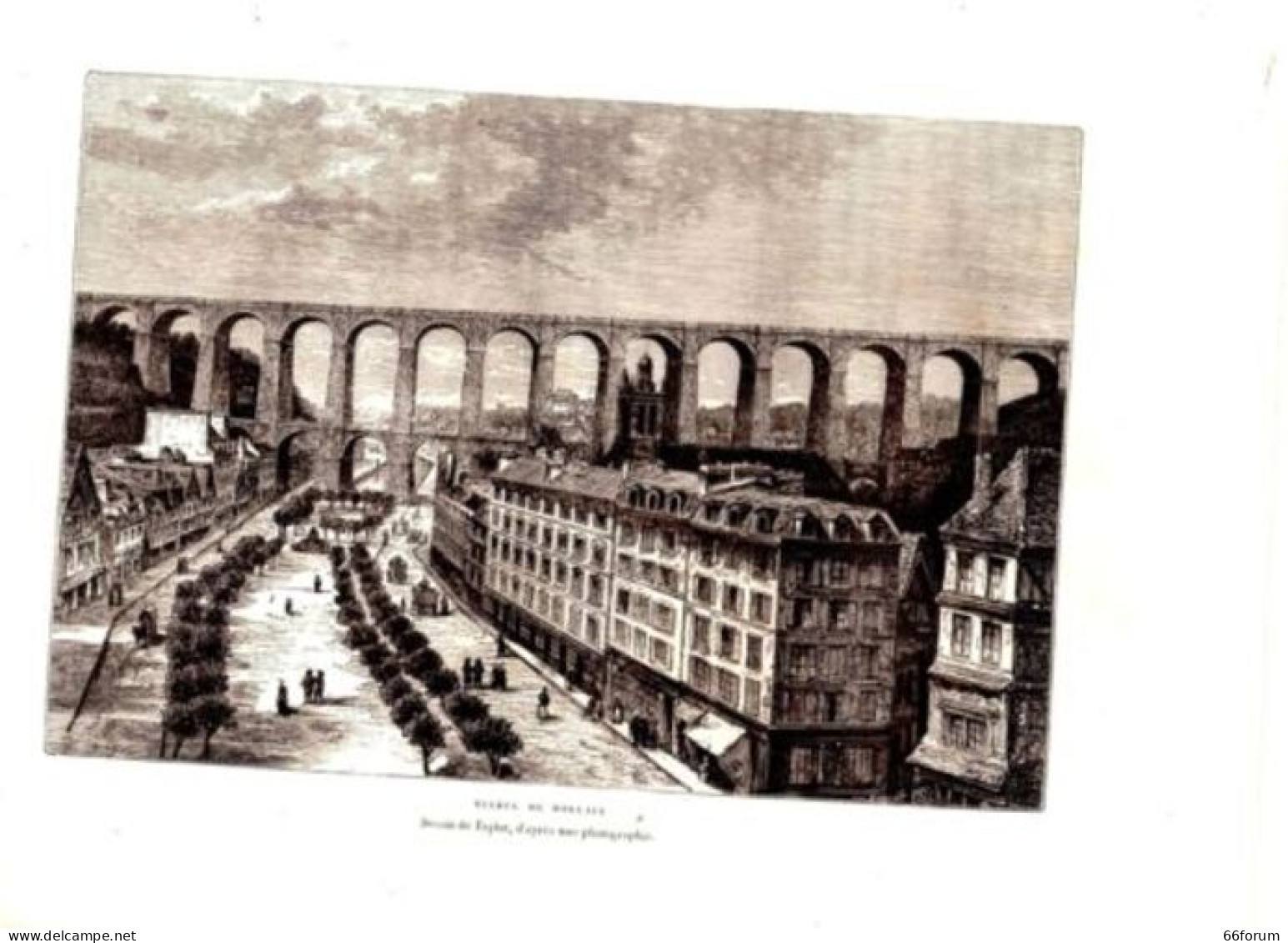 GRAVURE SUR BOIS 19ème VIADUC DE MORLAIX - Autres & Non Classés