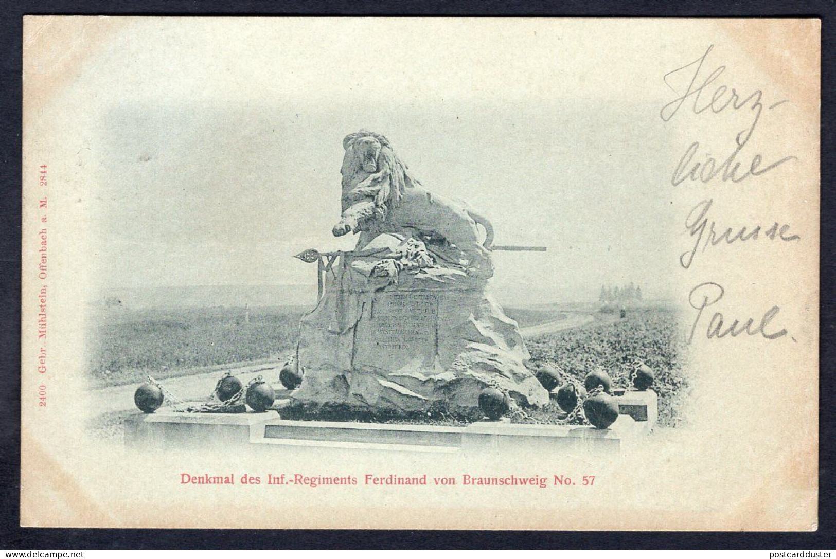 Germany BRAUNSCHWEIG 1899 Denkmal. Regiment Monument. Lion. Old Postcard  (h3349) - Braunschweig