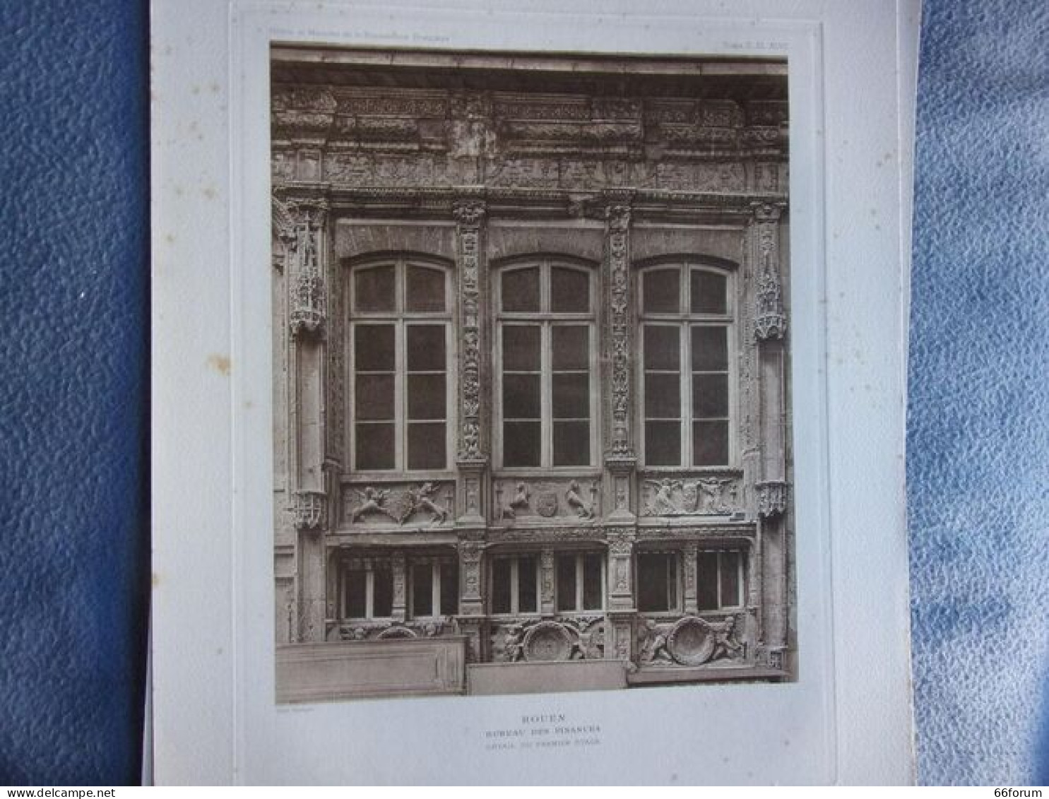 Planche 1910 ROUEN BUREAU DES FINANCES DETAIL DU PERMIER ETAGE HOTELS ET MAISONS XV ET XVIème Siècle - Art