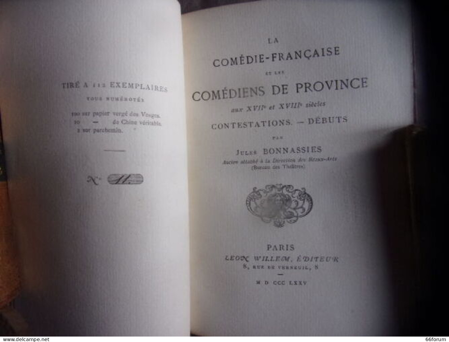 La Comédie Française Et Les Comédiens De Province Aux XVII Et XVIII ° Siècles - Sonstige & Ohne Zuordnung