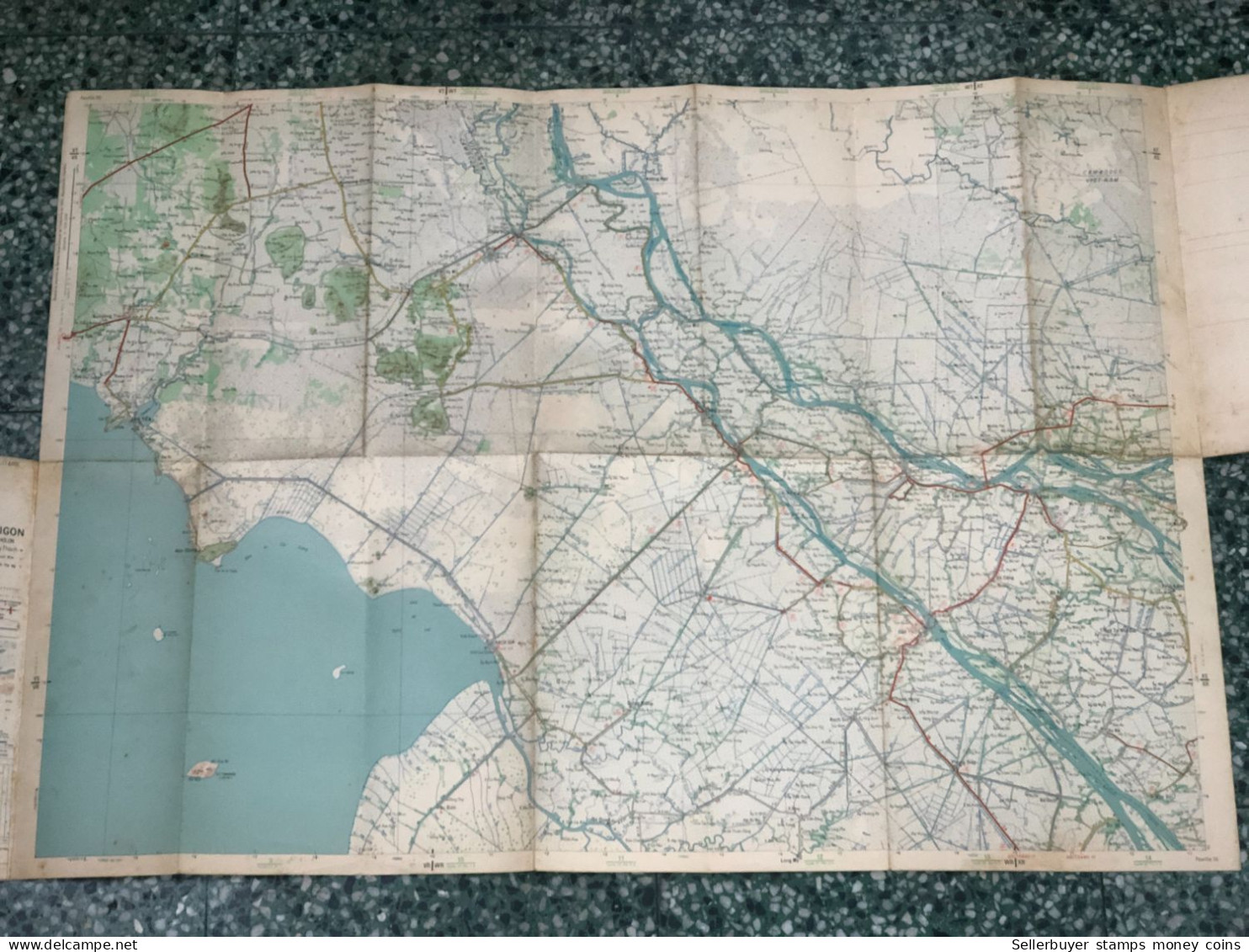 Maps Old-viet Nam Indo-china Carte Routiere De Documentation Militaire Before 1961-1 Pcs Very Rare - Topographische Kaarten