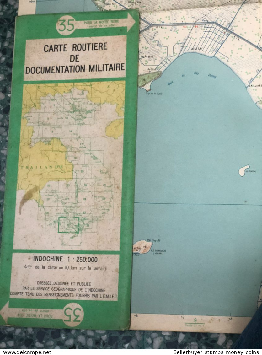 maps old-viet nam indo-china carte routiere de documentation militaire before 1961-1 pcs very rare