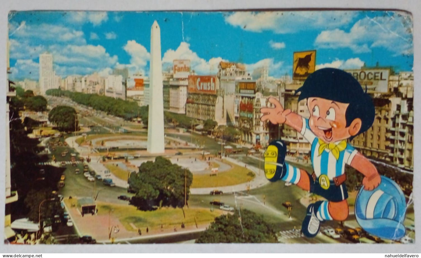 Carte Postale - Obélisque De Buenos Aires Avec Mascotte De La Coupe Du Monde Argentine 1978 - Football