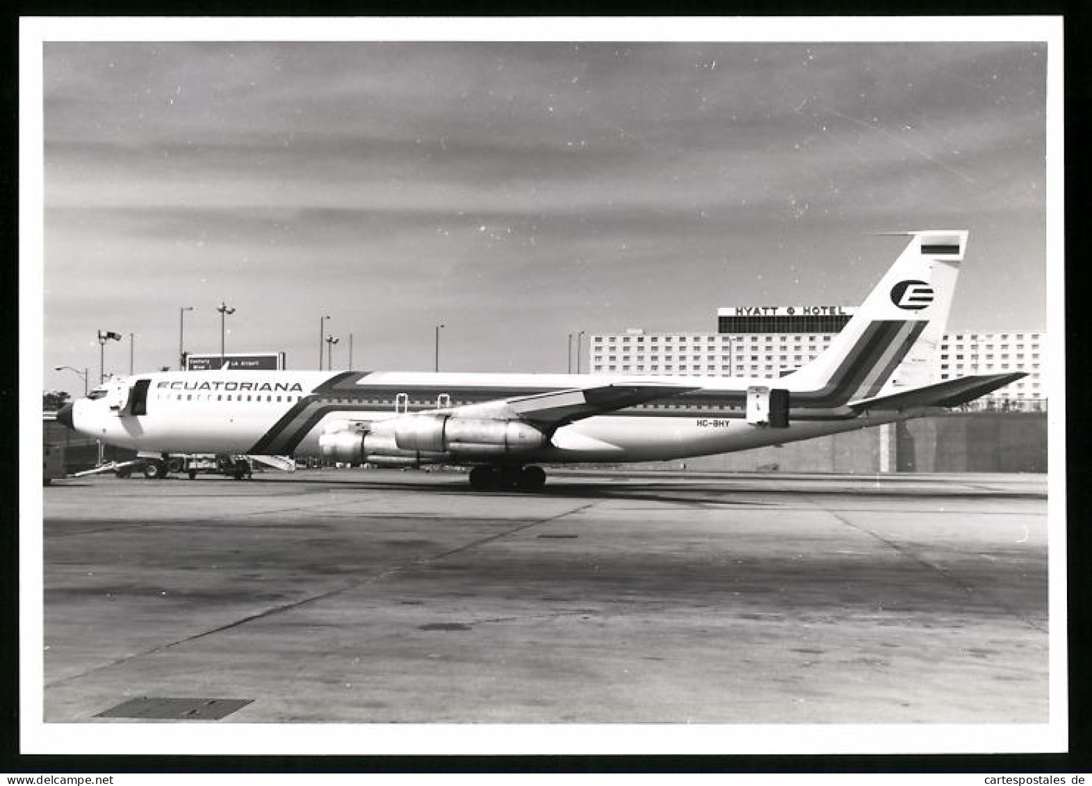 Fotografie Flughafen Los Angeles, Flugzeug Boeing 707, Passagierflugzeug Der Ecuatoriana, Kennung HC-BHY  - Luftfahrt