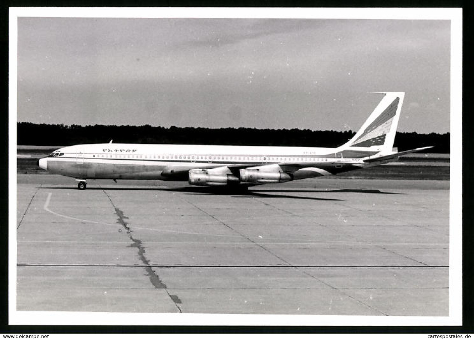 Fotografie Flugzeug Boeing 707, Passagierflugzeug Der Ethiopian, Kennung ET-ACO  - Luftfahrt