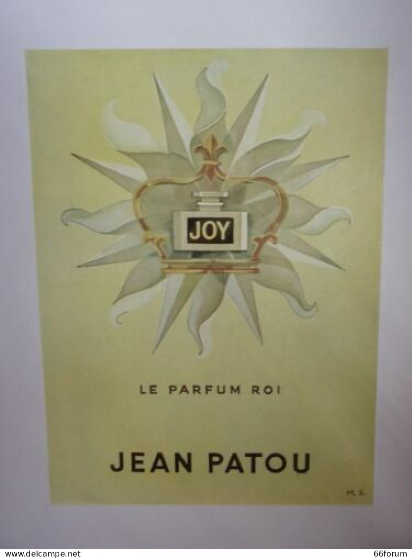 PLANCHE COULEUR 20ème PUBLICITE LE PARFUM ROI JEAN PATOU - Autres & Non Classés