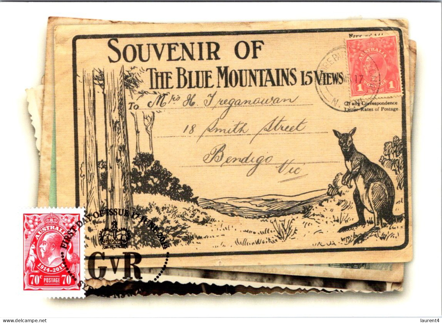 19-5-2024 (5 Z 31) Australia - King George V Centenary Of Stamps (set Of 4 SCARCE Maxicards) - Maximumkarten (MC)
