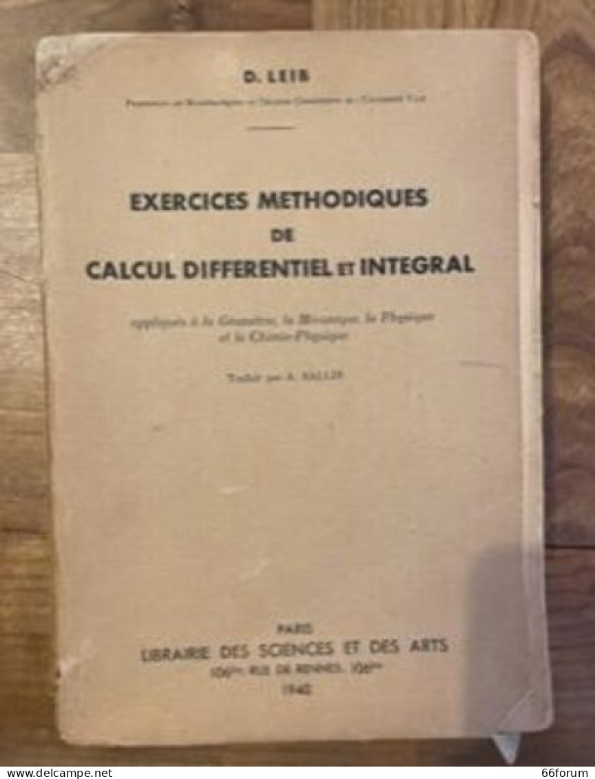 Exercices Méthodiques De Calcul Différentiel Et Intégral - Sciences