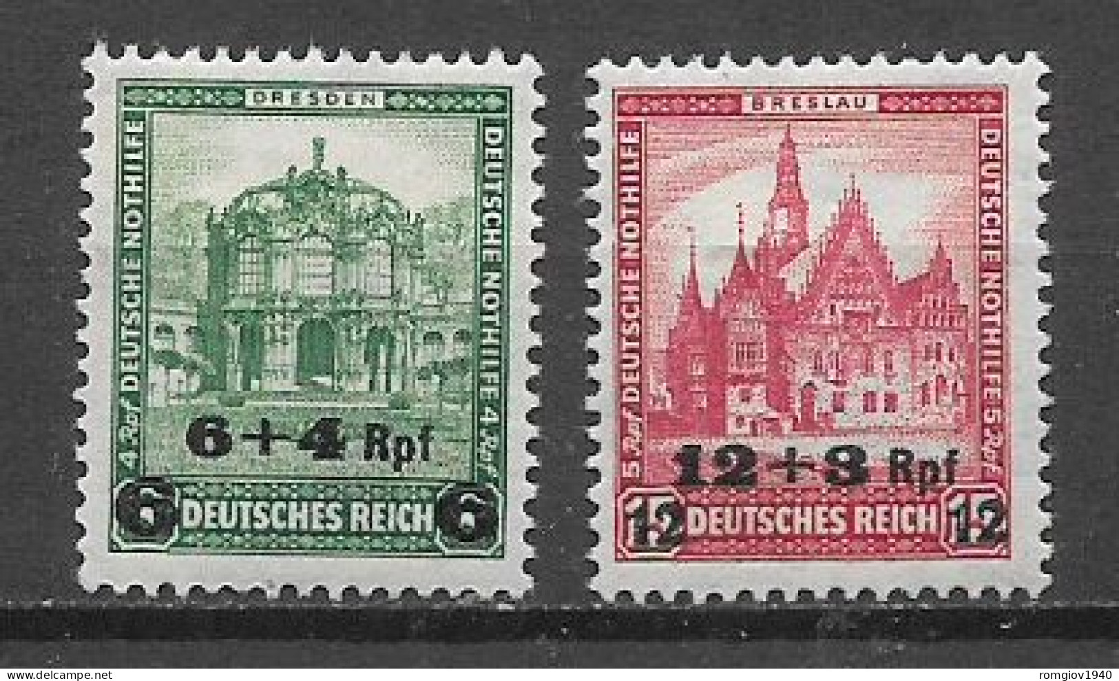 GERMANIA REICH REP.DI WEIMAR 1932 BENEFICENZA SOPRASTAMPATO CON NUOVO VALORE UNIF. 439-440  MLH  VF - Unused Stamps